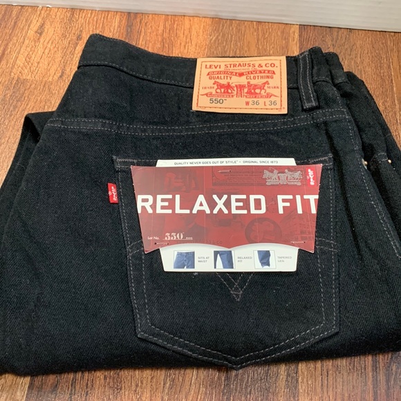 Levi's Other - Levi’s 550 black jeans, relaxed fit 36x36, 100% cotton